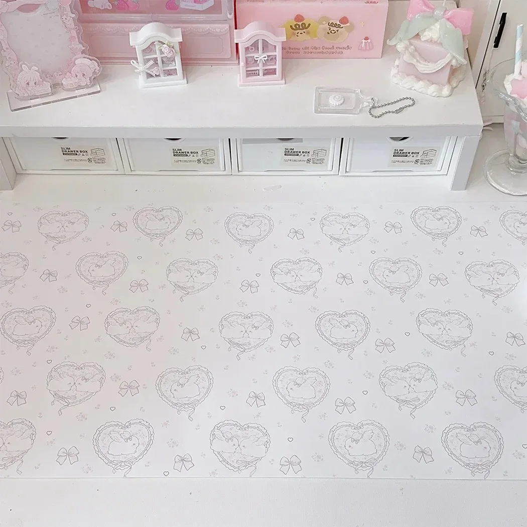 Desk Pad Leather Large - Коврик для мыши Kawaii Pink Rabbit