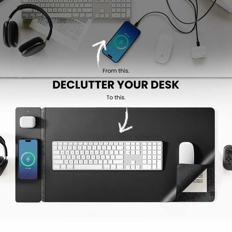 Беспроводной магнитный коврик  – обзор и цена Desk Pad Leather Large
