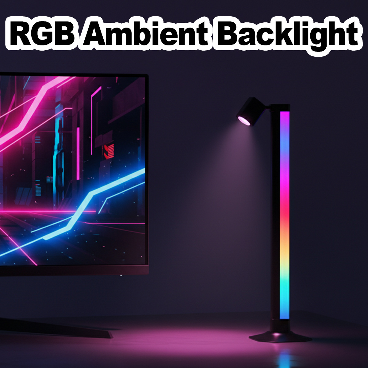Умная светодиодная лампа RGB с – обзор и цена Desk Setup With Tv