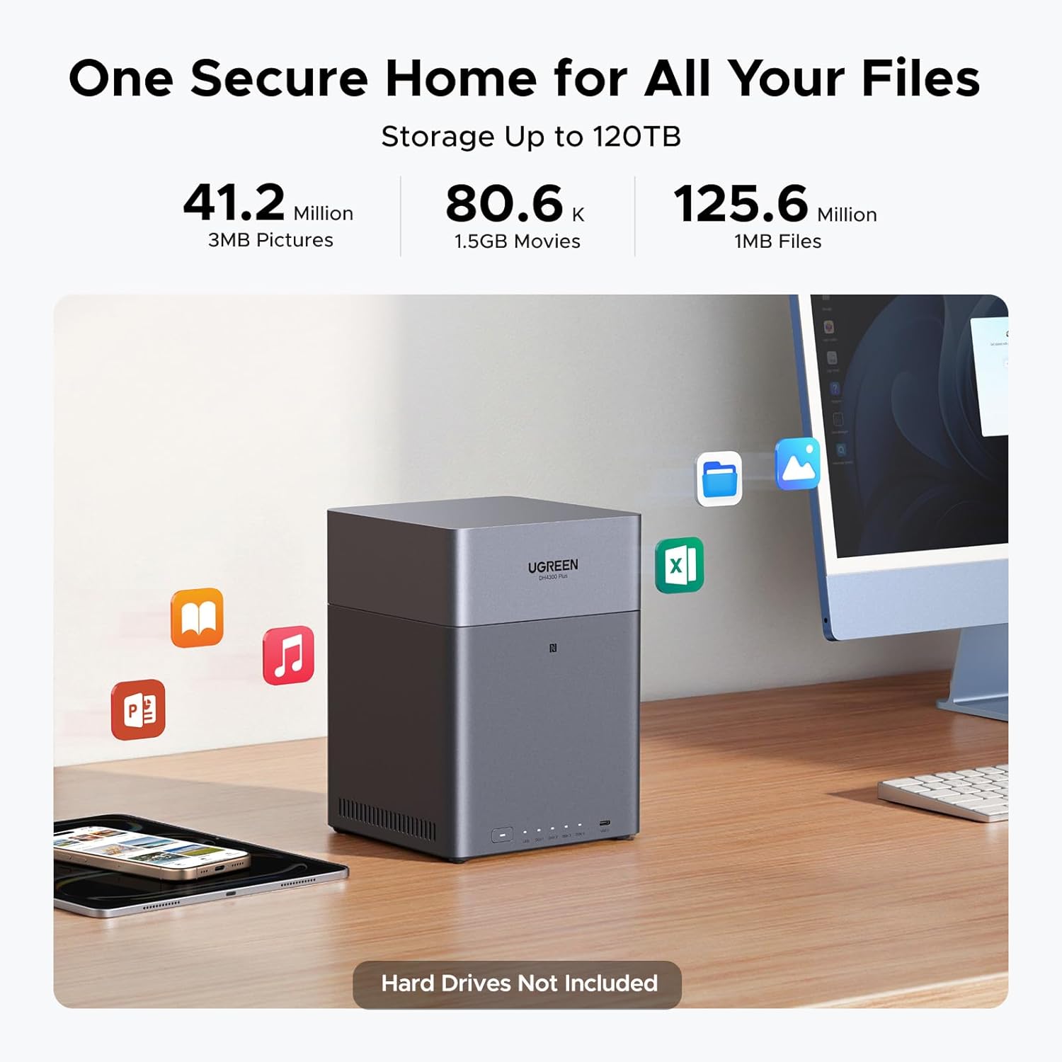 UGREEN NAS DH4300 Plus 4-х отс – обзор и цена Desk Setup Organization